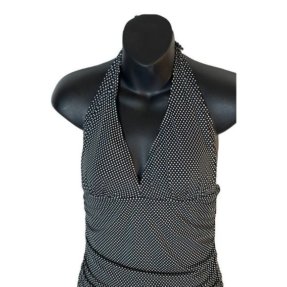 Fashion Bug Womens Black White Polka Dot One Piece Bathing Suit Swim Suit 6 - Picture 2 of 13